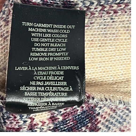 Blank NYC Jacket WMNS M Cream Wool Blend Oversized Burgundy Plaid Trench Teddy - Picture 12 of 12